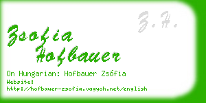 zsofia hofbauer business card